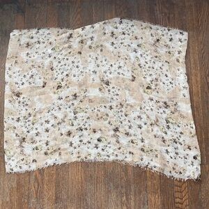 Floral Netting Infinity Scarf Oversized